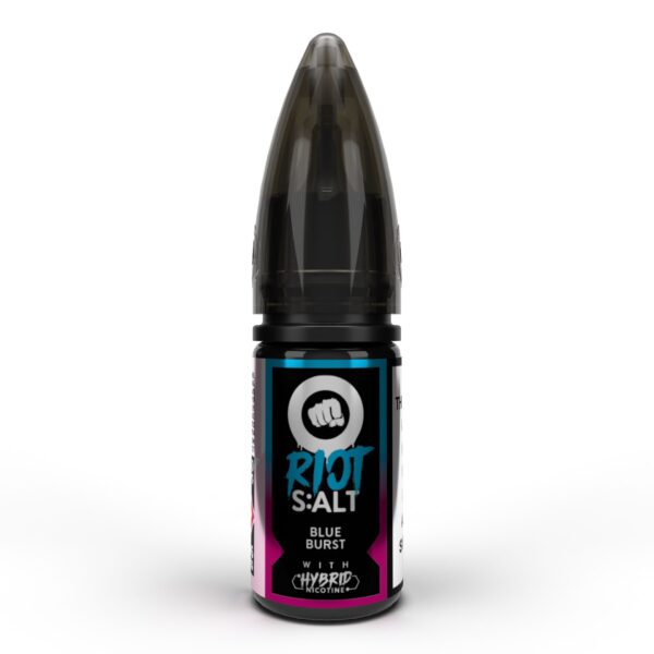 Riot salt blue burst with hybrid nicotine 10ml, available at dispergo vaping uk
