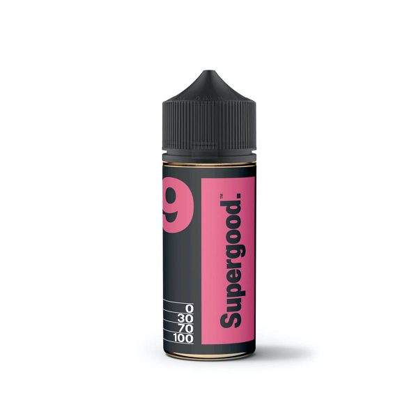 Supergood 9 peach, raspberry & salted caramel 100ml shortfill e-liquid available at dispergo vaping uk