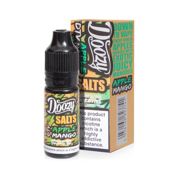 Doozy salts apple mango 10ml 20mg, crisp green apples infused with exotic juicy mangoes available at dispergo vaping uk