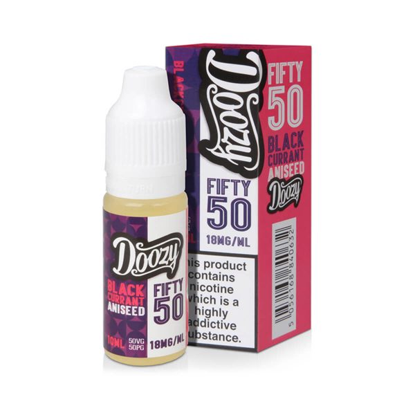 Doozy fifty 50 blackcurrant aniseed 10ml available at dispergo vaping uk