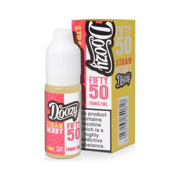 Doozy fifty 50 strawberry 10ml e-liquid available at dispergo vaping uk