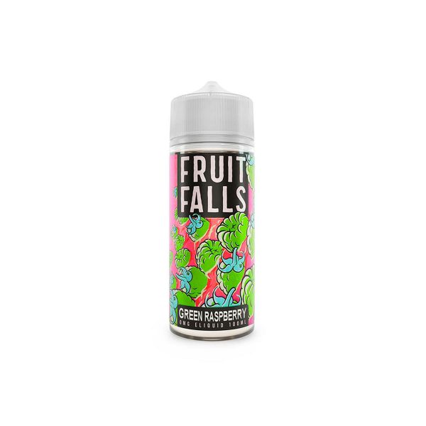 Fruit falls green raspberry 0mg e-liquid 100ml shortfill Available at dispergo vaping uk