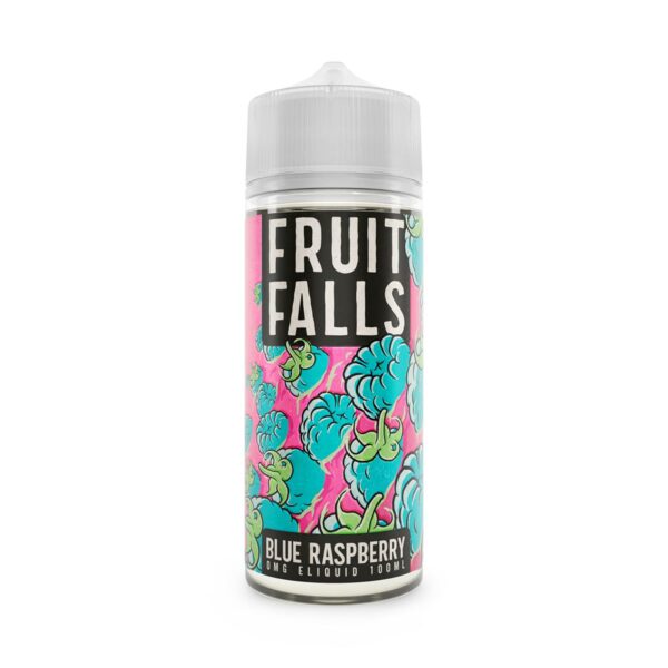 Fruit falls blue raspberry 100ml shortfill e-liquid available at dispergo vaping uk