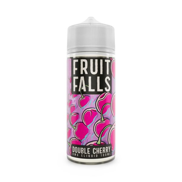 Fruit falls double cherry 100ml shortfill e-liquid available at dispergo vaping uk