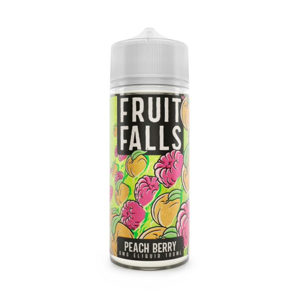 Fruit falls peach berry 100ml shortfill e-liquid available at dispergo vaping uk