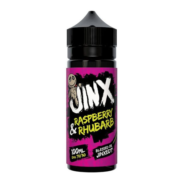 Jinx Raspberry & rhubarb 100ml 0mg 70/30 shortfill e-liquid Available at dispergo vaping uk