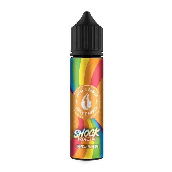 Juice & power shock tropical, tropical rainbow 50ml shortfill e-liquid Available at dispergo vaping uk
