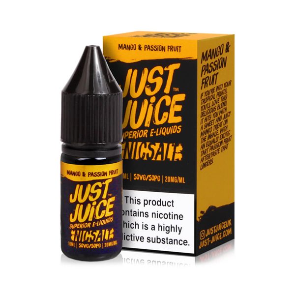 Just juice superior e-liquids mango & passion fruit nic salt 10ml Available at dispergo vaping uk