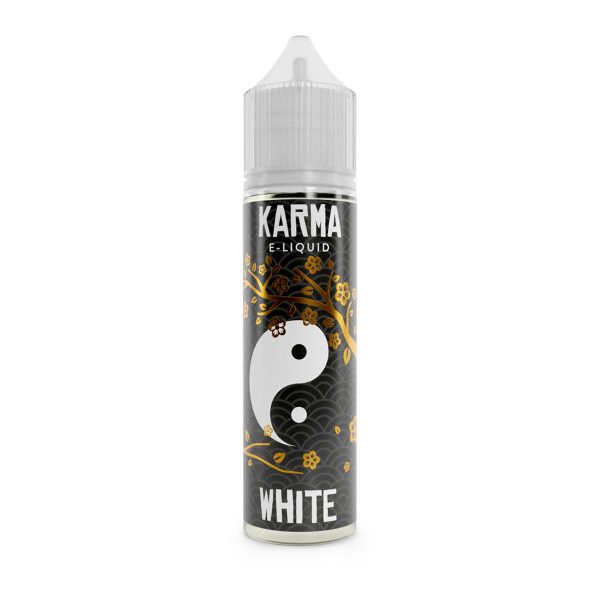 Karma e-liquid white 50ml 0mg shortfill Available at dispergo vaping uk