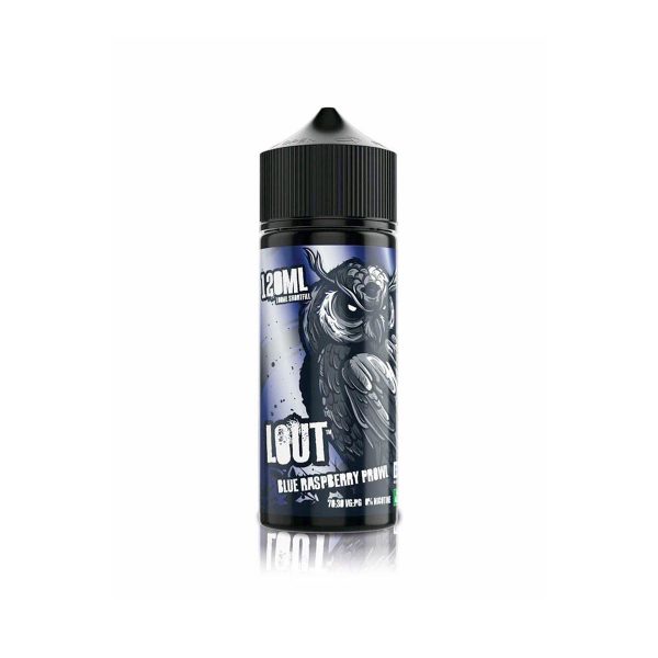 Lout blue raspberry prowl 100ml 70/30 subohm shortfill e-liquid Available at dispergo vaping uk