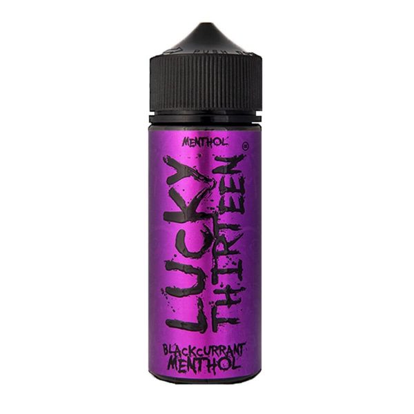 Lucky thirteen menthol blackcurrant menthol 100ml shortfill e-liquid Available at dispergo vaping uk
