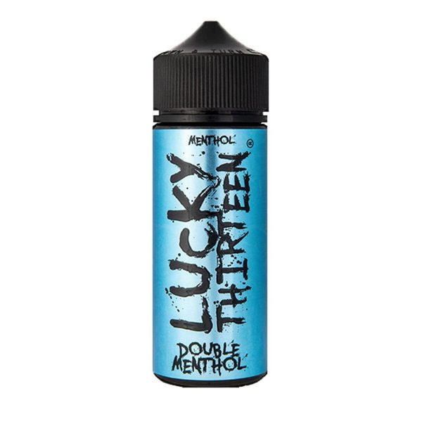 Lucky thirteen menthol double menthol 100ml shortfill e-liquid Available at dispergo vaping uk