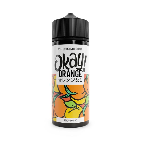 Okay orange peach apricot 100ml zero nicotine shortfill e-liquid Available at dispergo vaping uk
