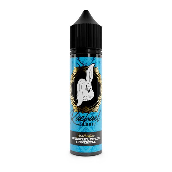 Available at dispergo vaping uk, Rachael rabbit zero nicotine blueberry citrus & pineapple 50ml shortfill e-liquid