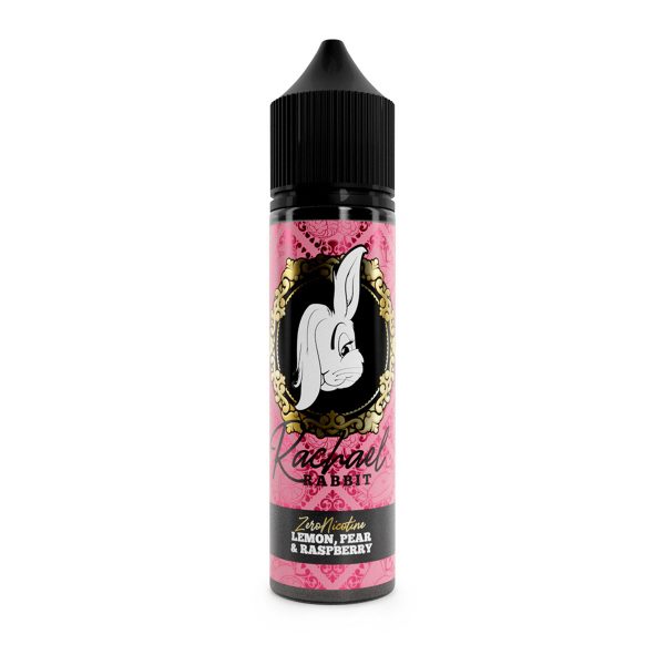 Available at dispergo vaping uk, Rachael rabbit zero nicotine lemon pear & raspberry 50ml shortfill e-liquid