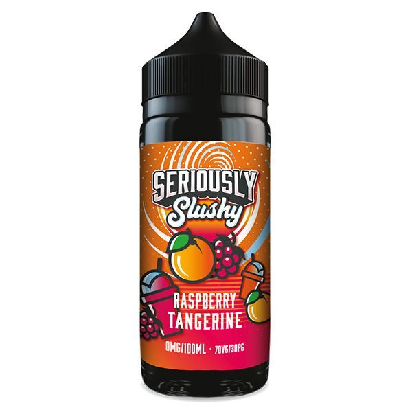 Seriously slushy 100ml e-liquid available at dispergo vaping uk, in raspberry tangerine