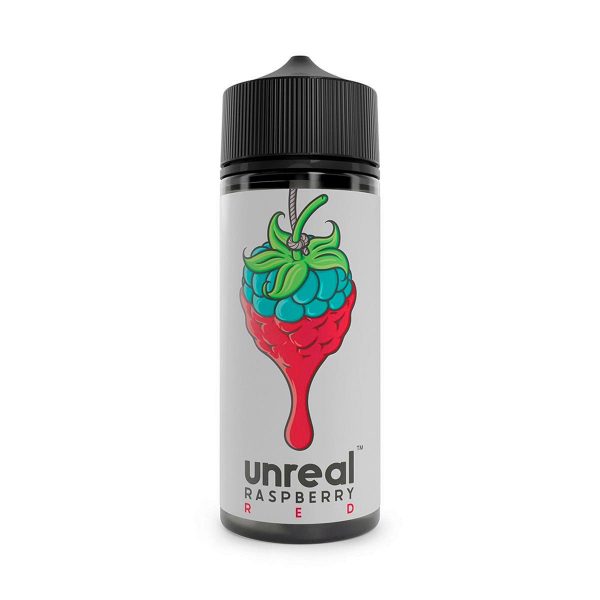 Available at dispergo vaping uk, Unreal raspberry red 100ml shortfill e-liquid