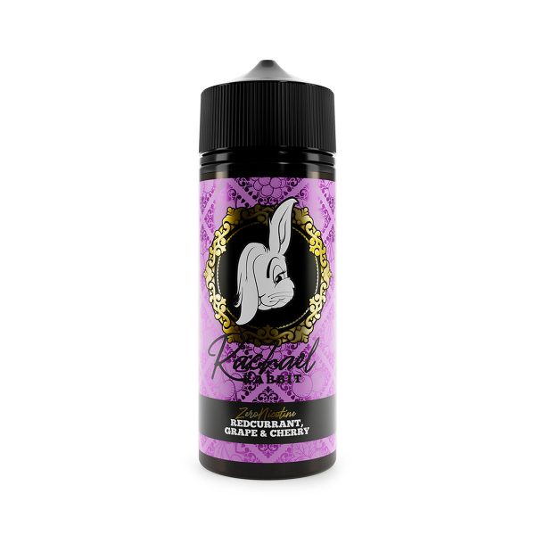 Available at dispergo vaping uk, Rachael rabbit zero nicotine redcurrant grape & cherry shortfill e-liquid 100ml