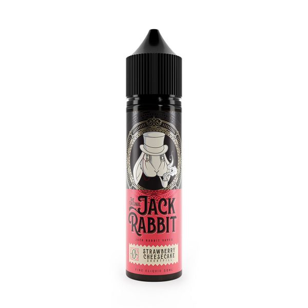 Available at dispergo vaping uk, The original jack rabbit strawberry cheesecake, 50ml shortfill fine e-liquid