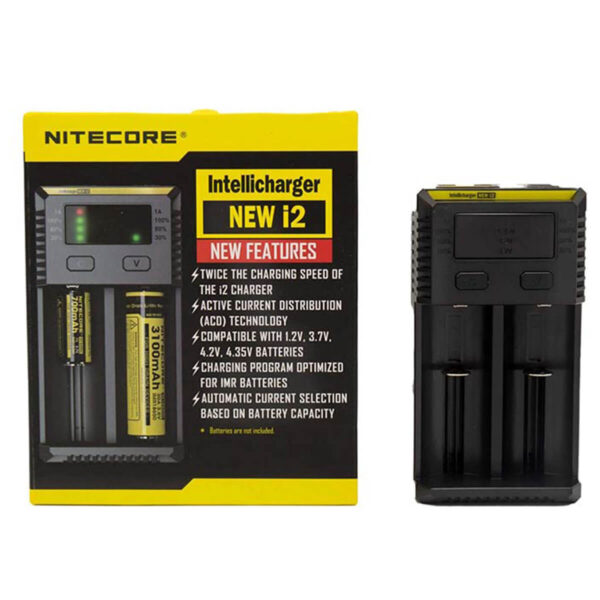 Available at dispergo vaping uk, Nitecore intellicharger i2 vape battery charger 2 bay