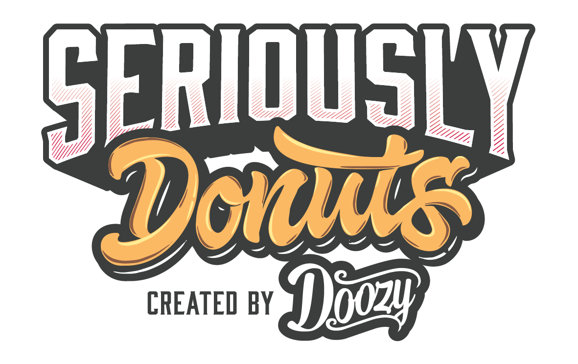Seriously donuts created by doozy logo