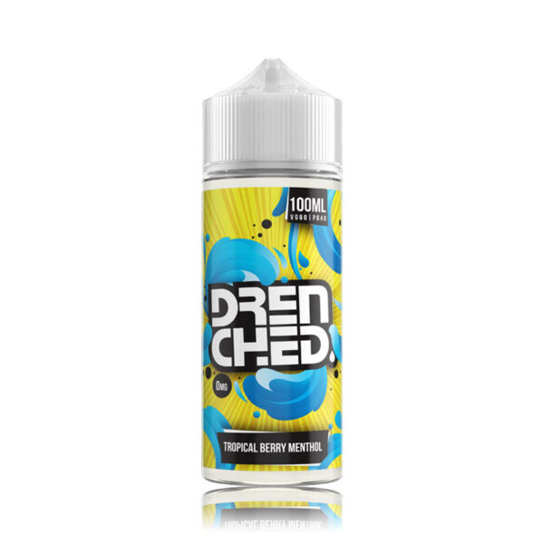 Drenched tropical berry menthol 100ml shortfill e-liquid available at dispergo vaping uk