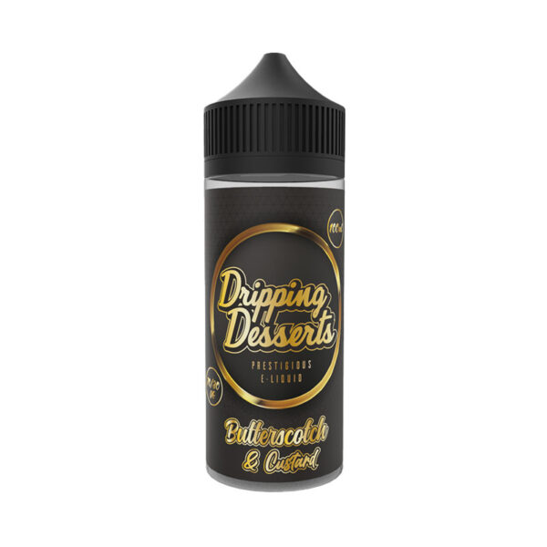 Dripping desserts butterscotch and custard 100ml shortfill e-liquid available at dispergo vaping uk