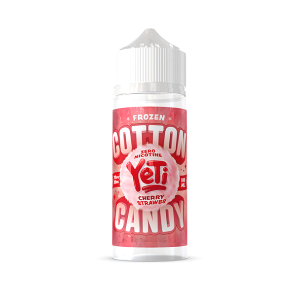 Zero nicotine Yet frozen cotton candy cherry strawbs 100ml shortfill e-liquid available at dispergo vaping uk