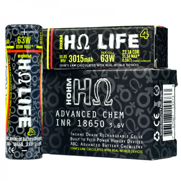 Hohm life 18650 battery available at dispergo vaping uk
