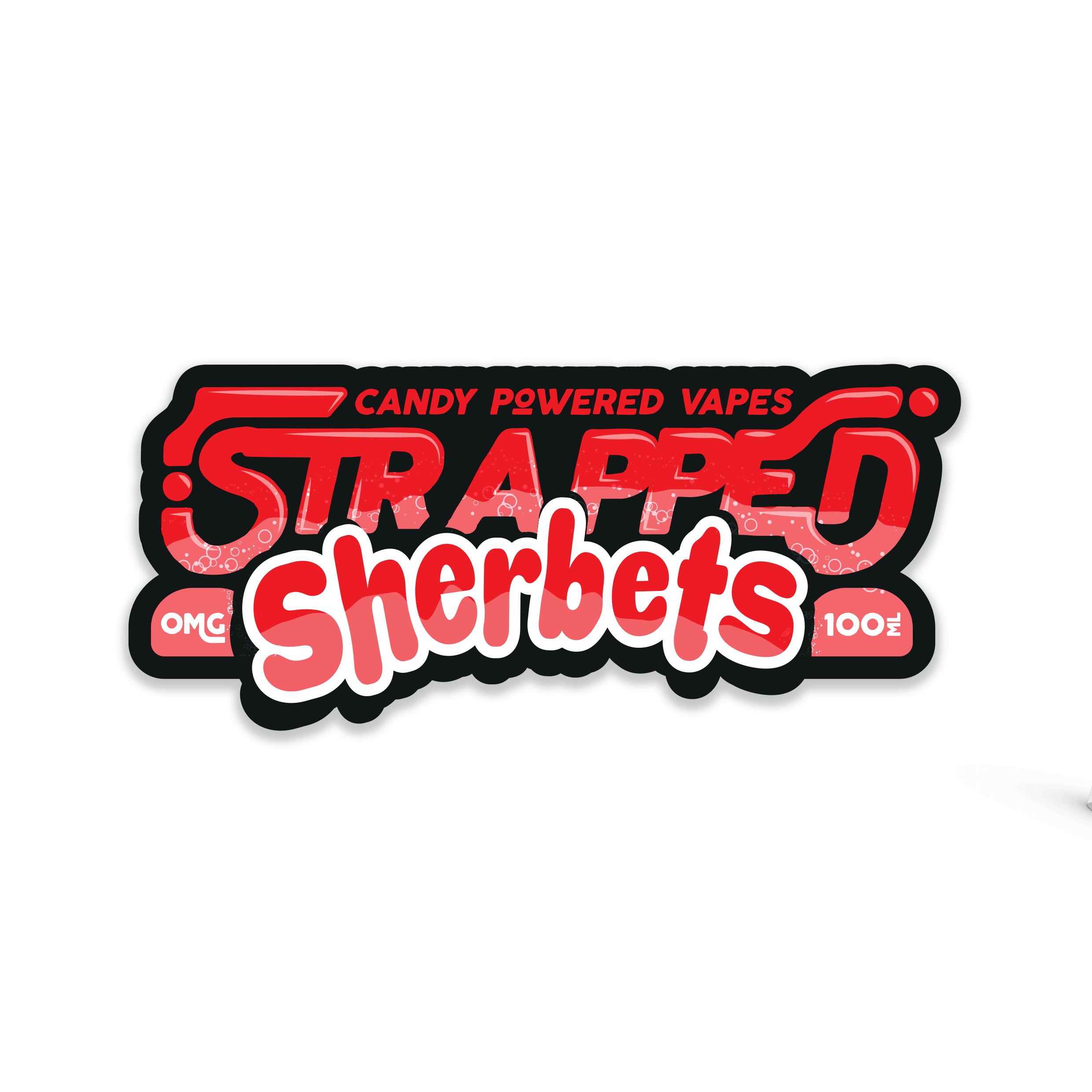 Candy powered vapes strapped sherbets logo