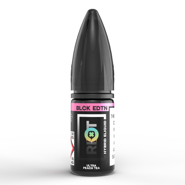 Riot hybrid 10ml salt ultra peach tea available at dispergo vaping uk