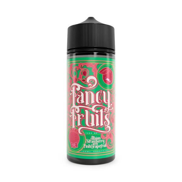 Fancy fruits albion strawberry with pink grapefruit 100ml shortfill, this range combines unique & delicious fruits together to create the fanciest e-liquid on the market