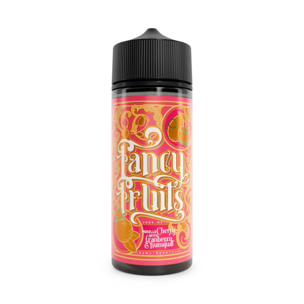 Fancy fruits morello cherry with cranberry & kumquat 100ml shortfill, this range combines unique & delicious fruits together to create the fanciest e-liquid on the market
