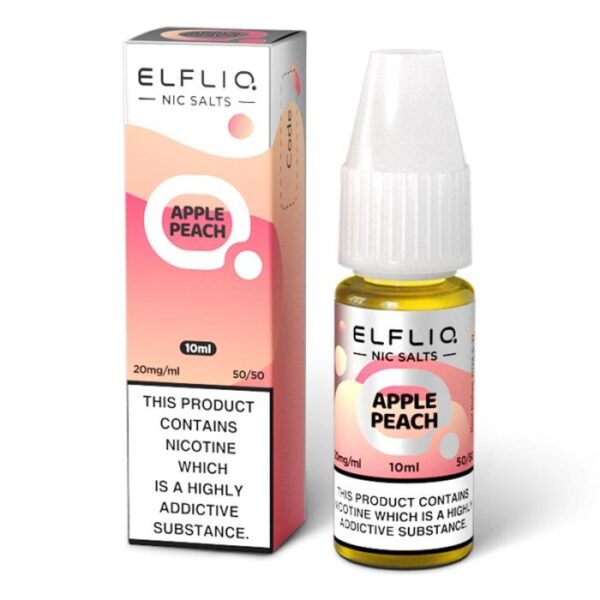 Elfliq Nic Salts 10ml 50/50 20mg Apple Peach Available At Dispergo Vaping UK