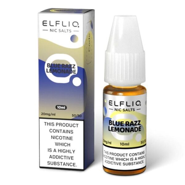 Elfliq Nic Salts 10ml 50/50 20mg Blue Razz Lemonade Available At Dispergo Vaping UK