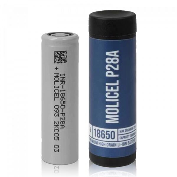 Molicel p28a 18650 rechargeable battery available at dispergo vaping uk