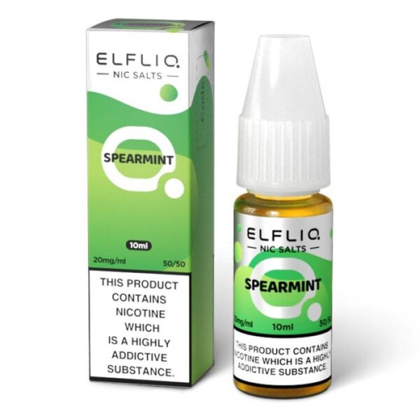 Elfliq Nic Salts 10ml 50/50 20mg Spearmint Available At Dispergo Vaping UK
