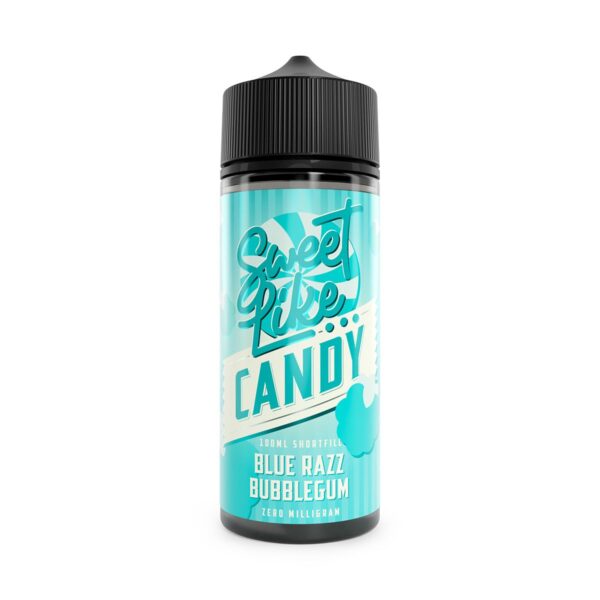 Sweet like candy blue razz bubblegum 100ml shortfill e-liquid available at dispergo vaping uk