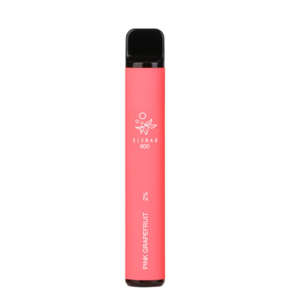 Elfbar 600 pink grapefruit disposable device 2% available at dispergo vaping uk