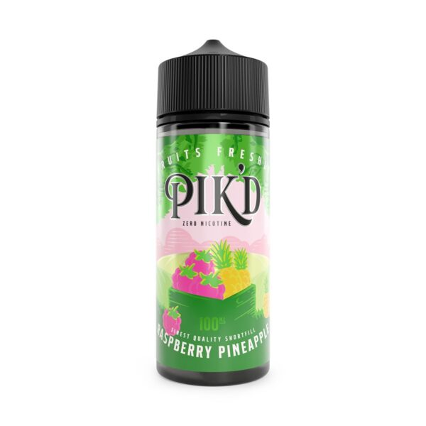 Pik'd 100ml shortfill e-liquid raspberry & pineapple available at dispergo vaping uk