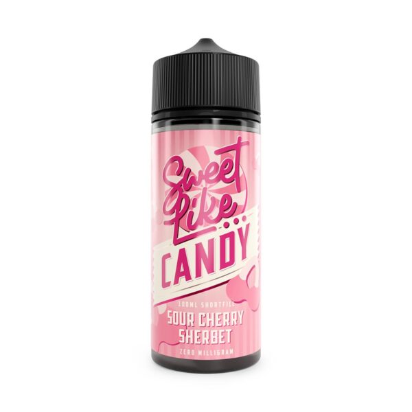 Sweet like candy sour cherry sherbet 100ml shortfill e-liquid available at dispergo vaping uk
