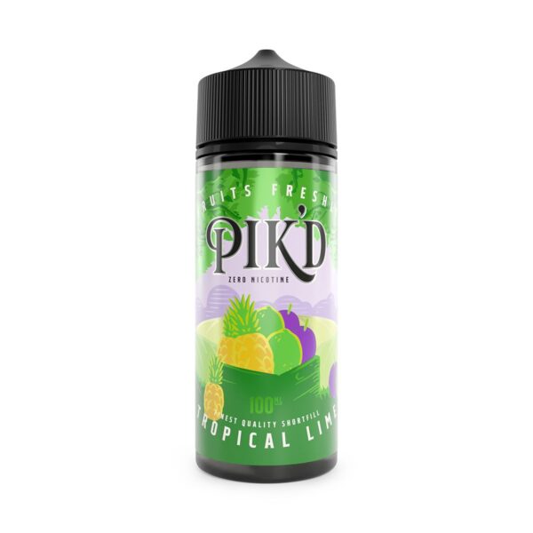 Pik'd 100ml shortfill e-liquid tropical lime available at dispergo vaping uk