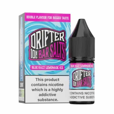 Blue-Raz-Lemonade-ice-10mg-nic-salt-drifter-10ml-uk (1) Drifter 10mg bar salts, blue razz lemonade ice available at dispergo vaping uk