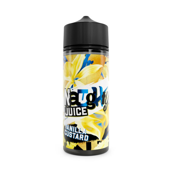 vanilla custard flavour e-liquid 100ml by naughty juice bottle