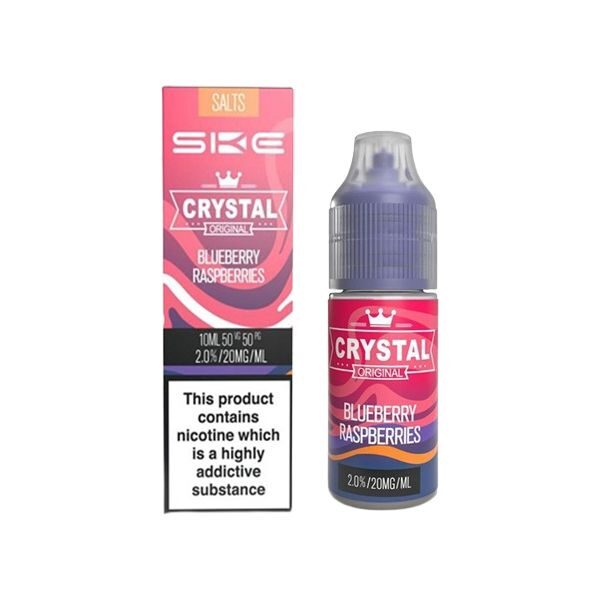 SKE Crystal 10ml 20mg Nic Salts In Blueberry Raspberries Available At Dispergo Vaping UK
