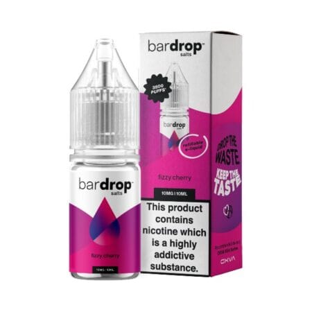 fizzy-cherry-bar-drop-nic-salt-uk fizzy cherry flavour e-liquid 3500 puff by bar drop