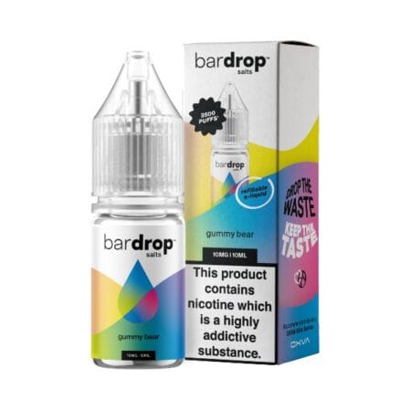 gummy-bear-bar-drop-nic-salt-uk gummy bear flavour e-liquid 3500 puff by bar drop