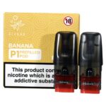 Elfbar Pre-Filled Pod 20mg x2 In Banana, designed to be used in the rechargeable Elfbar Mate devices. Available At Dispergo Vaping UK