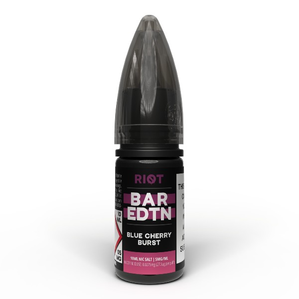 Riot Bar Edition 10ml Nic Salt E-Liquid 5mg In Blue Cherry Burst Available At Dispergo Vaping UK