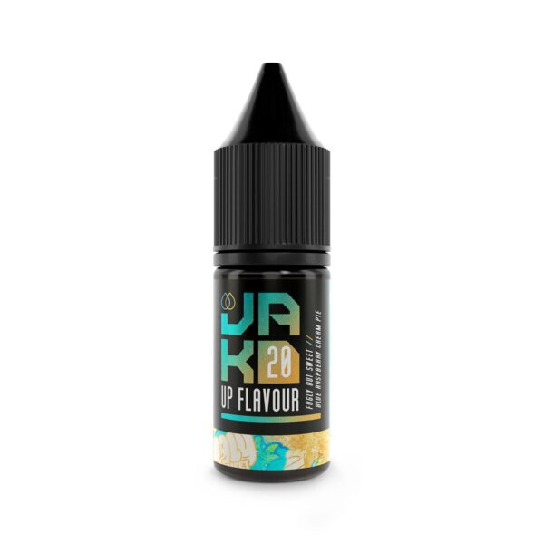 Available At Dispergo Vaping UK, JAKD UP Flavour Fugly But Sweet Blue Raspberry Cream Pie 10 ml Nic Salts